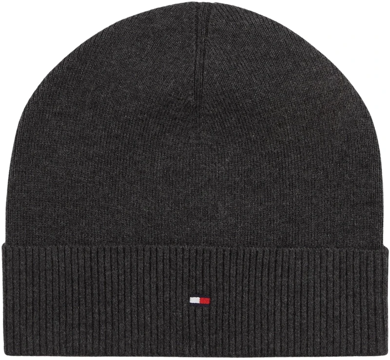 Tommy Hilfiger Men's TH Flag Lightweight Beanie AM0AM14068 Beanie, Black, One Size