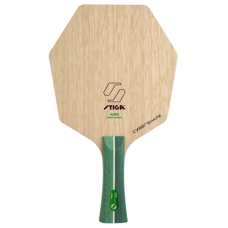 STIGA Aura Hybrid Carbon Cybershape Professional Table Tennis Blade with Master Grip – Precision & Explosive Power, Hybrid Carbon Fibre & Vibration-reducing Construction, For Offensive Players