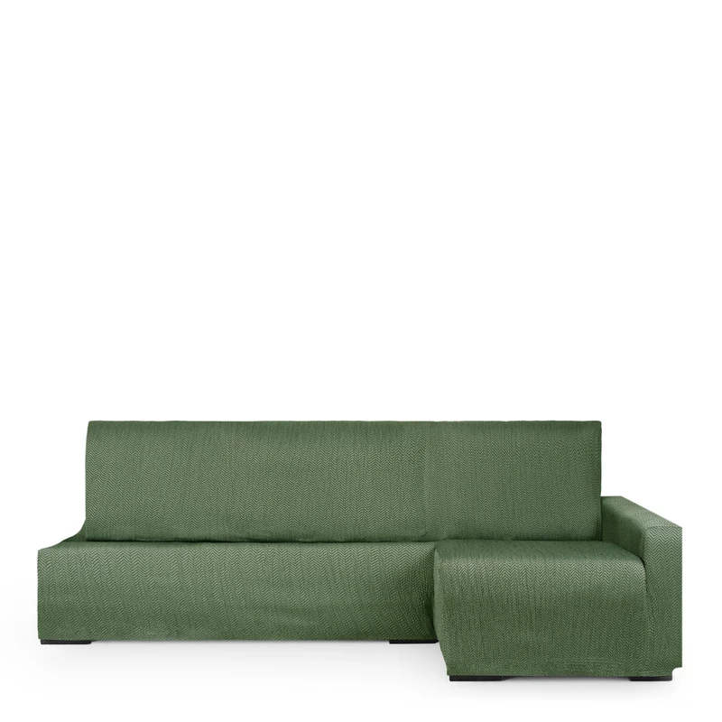 Eysa Light Sofa Cover for Chaise Longue Bed Right Side Green