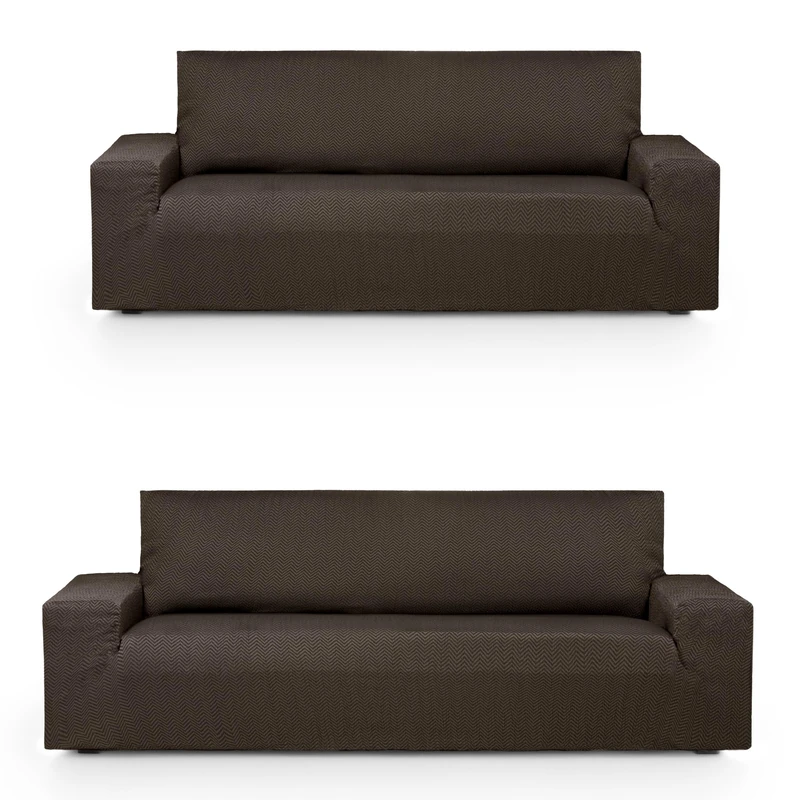 Eysa Luz Stretch Sofa Cover Pack Duo 3 + 2 Seater Brown