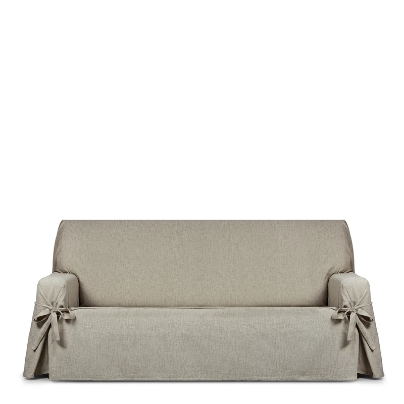 Eysa Genna Sofa Cover with Ties Stain Resistant 4 Seater Linen Colour