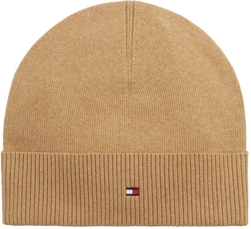Tommy Hilfiger Men's TH Flag Lightweight Beanie AM0AM14068 Beanie, Beige, One Size - Image 1