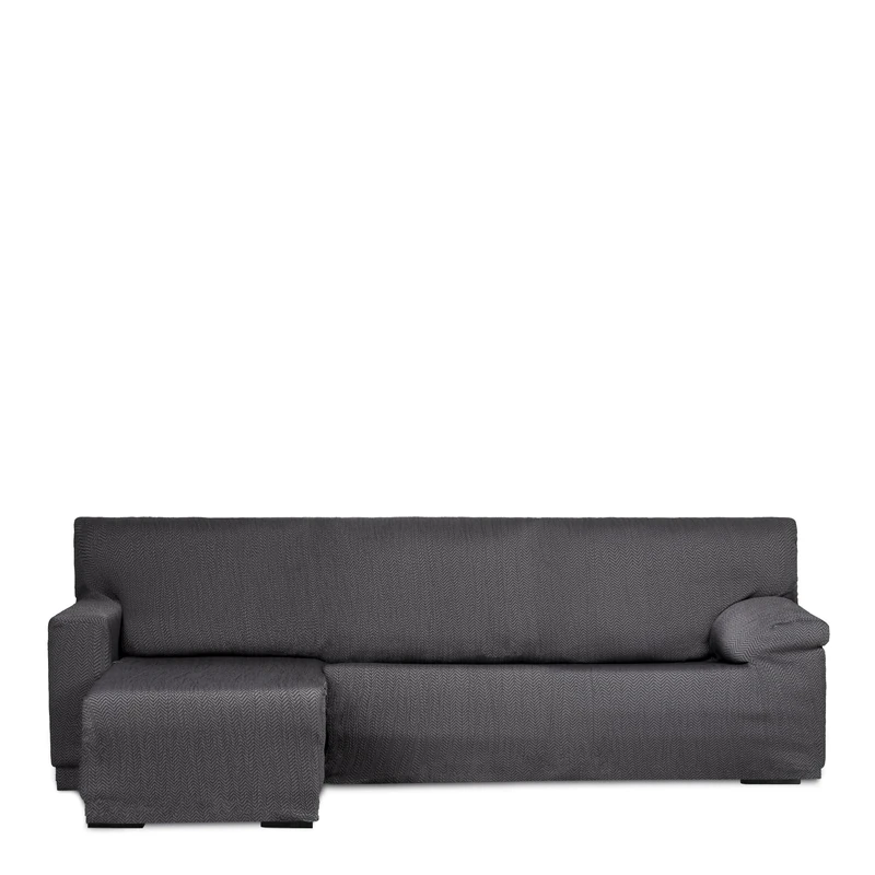 Eysa Light Sofa Cover for Chaise Longue Mini with Short Arm Left Side Front View Anthracite