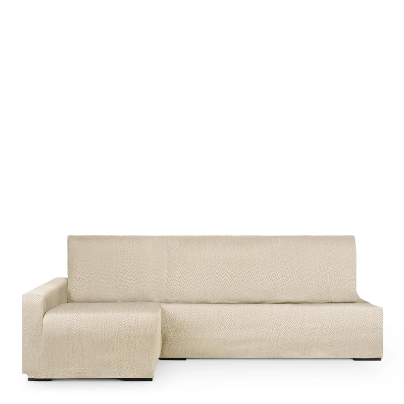 Eysa Light Sofa Cover for Chaise Longue Bed Left Side Ecru