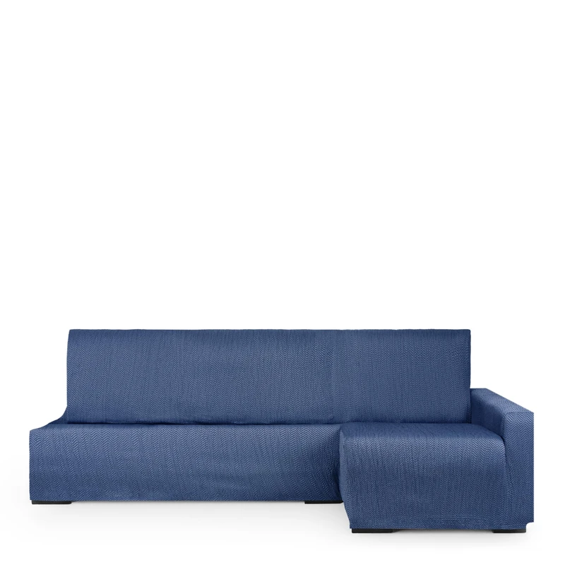 Eysa Light Sofa Cover for Chaise Longue Bed Right Side Blue