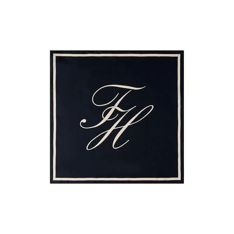 Tommy Hilfiger Women's TOMMY SCRIPT SILK SCARF AW0AW18223 Light Scarf, BLUE, One Size - Image 1