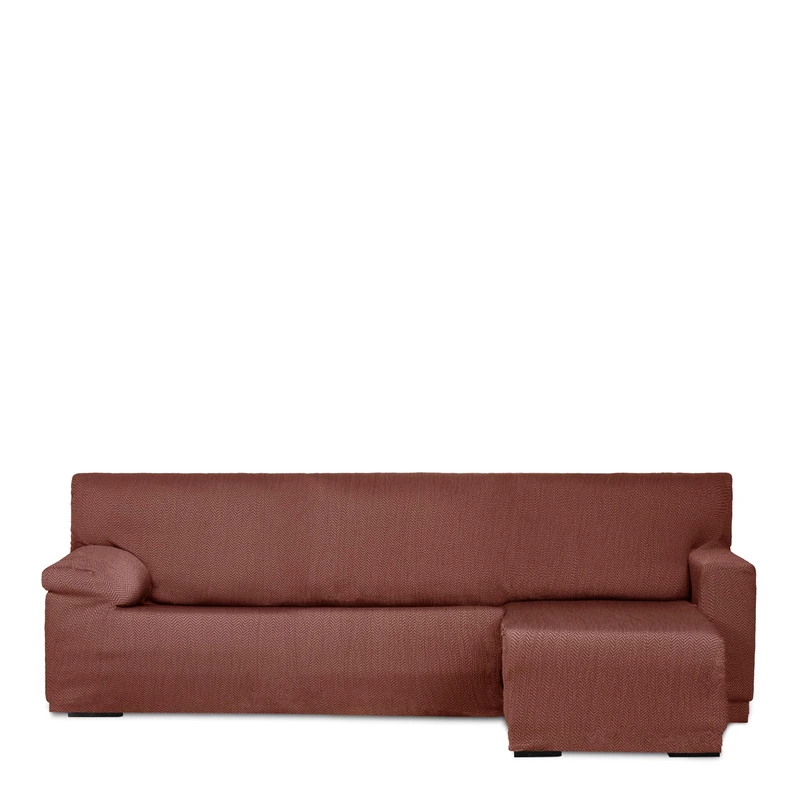 Eysa Light Sofa Cover for Chaise Longue with Short Arm Right Side Front View Caldera Colour