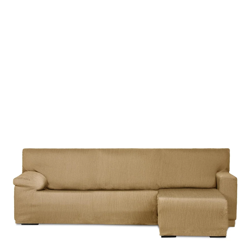 Eysa Light Sofa Cover for Chaise Longue Mini with Short Arm Right Side Front View Mustard Colour