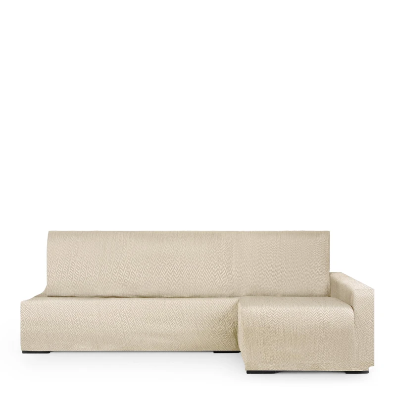 Eysa Light Sofa Cover for Chaise Longue Bed Right Side Ecru
