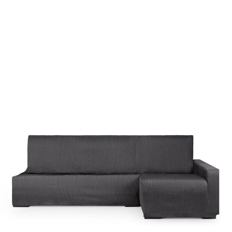 Eysa Light Sofa Cover for Chaise Longue Bed Right Side Anthracite