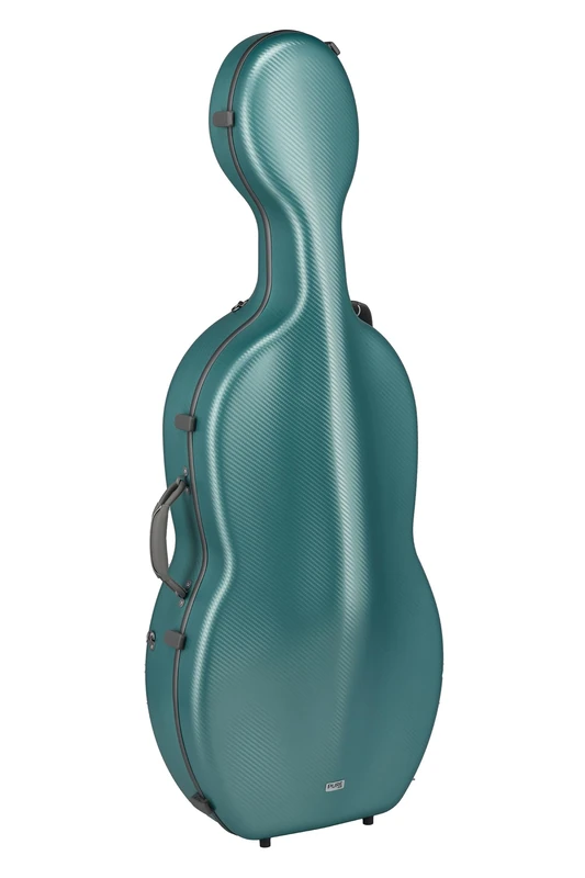 GEWA Cello Case FUN Series Polycarbonate 4/4 Green/Grey, Interior Black, 2 Removable Backpack Straps, Accessory Pocket, Padded Suspension, Additional Side Handle