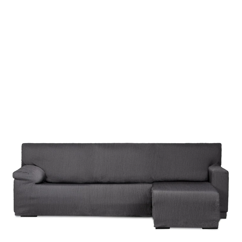 Eysa Light Sofa Cover for Chaise Longue with Short Arm Right Side Front View Anthracite