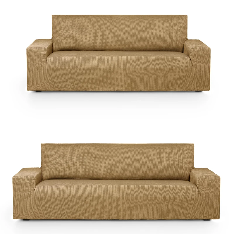 Eysa Luz Elastic Sofa Cover Pack Duo 3 + 2 Seater Mustard Colour