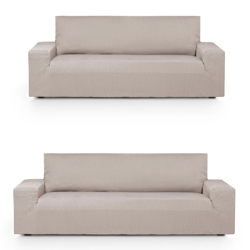 Eysa Luz Elastic Sofa Cover Pack Duo 3 + 2 Seater Linen Colour