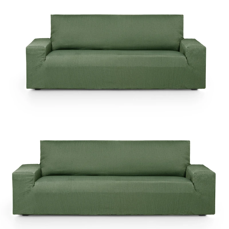 Eysa Luz Elastic Sofa Cover Pack Duo 3 + 2 Seater Green