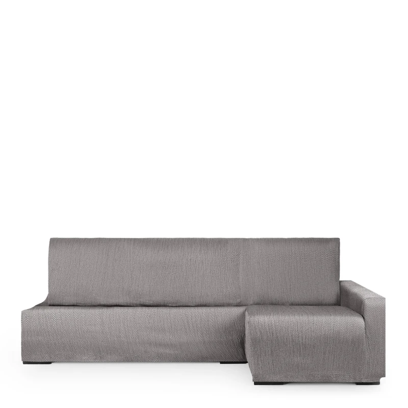 Eysa Light Sofa Cover for Chaise Longue Bed Right Side Grey