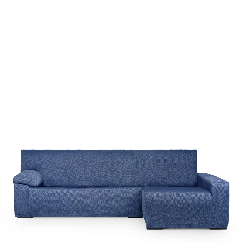 Eysa Light Sofa Cover for Chaise Longue Mini with Long Arm Right Side Front View Blue