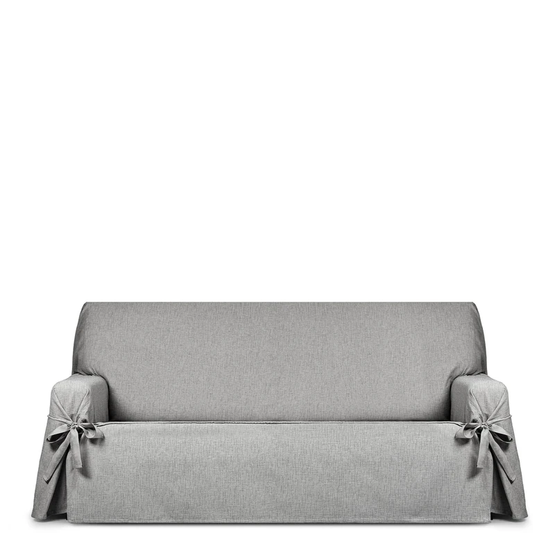 Eysa Genna Sofa Cover with Ties, Stain Resistant, 4 Seater Light Grey