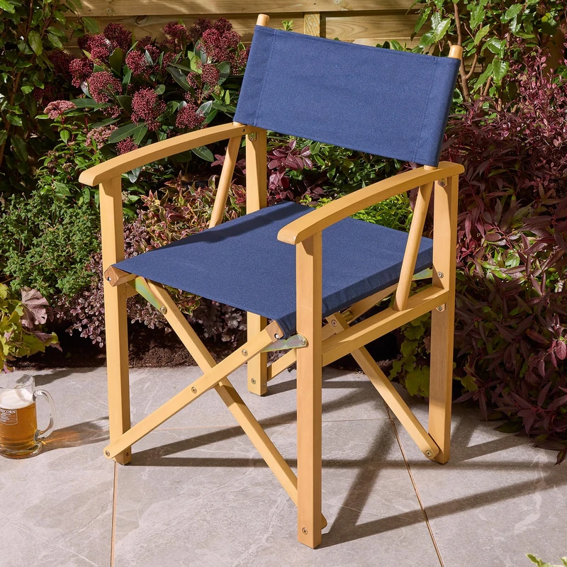 Rowlinson Ascot Folding Directors Chair - Midnight Blue