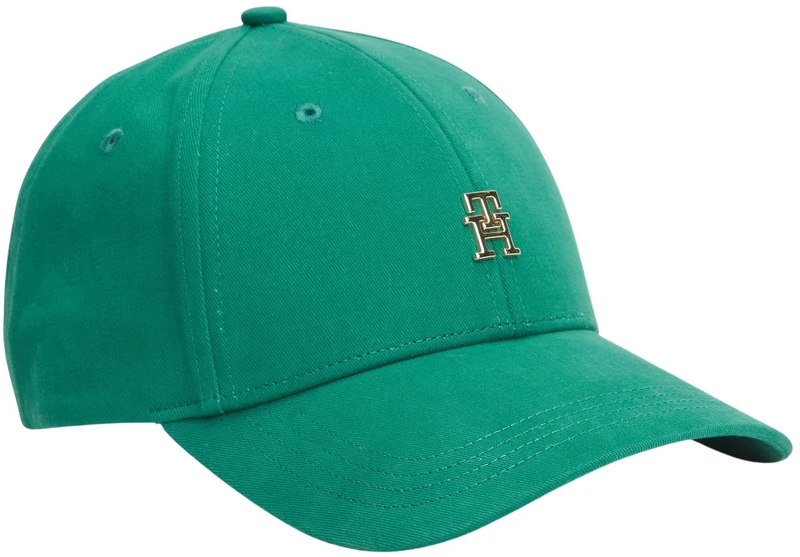 Tommy Hilfiger Women's TH Elevated Chic Cap AW0AW17631 Cap, Green, One Size