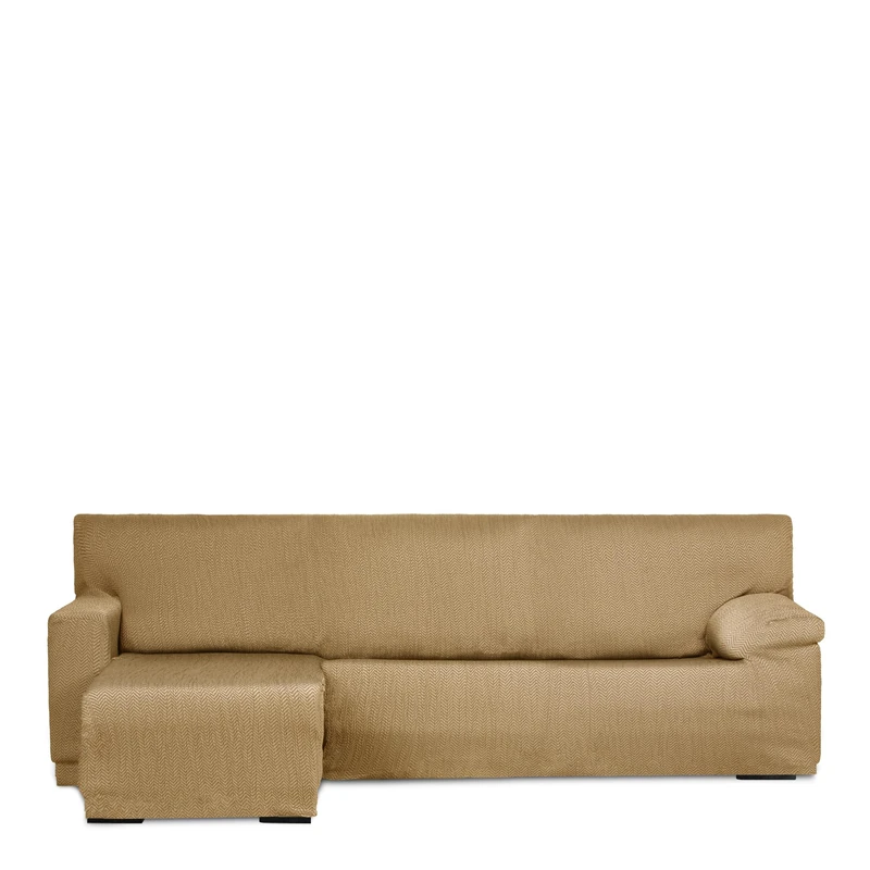 Eysa Light Sofa Cover for Chaise Longue with Short Arm Left Side Front View Mustard Colour