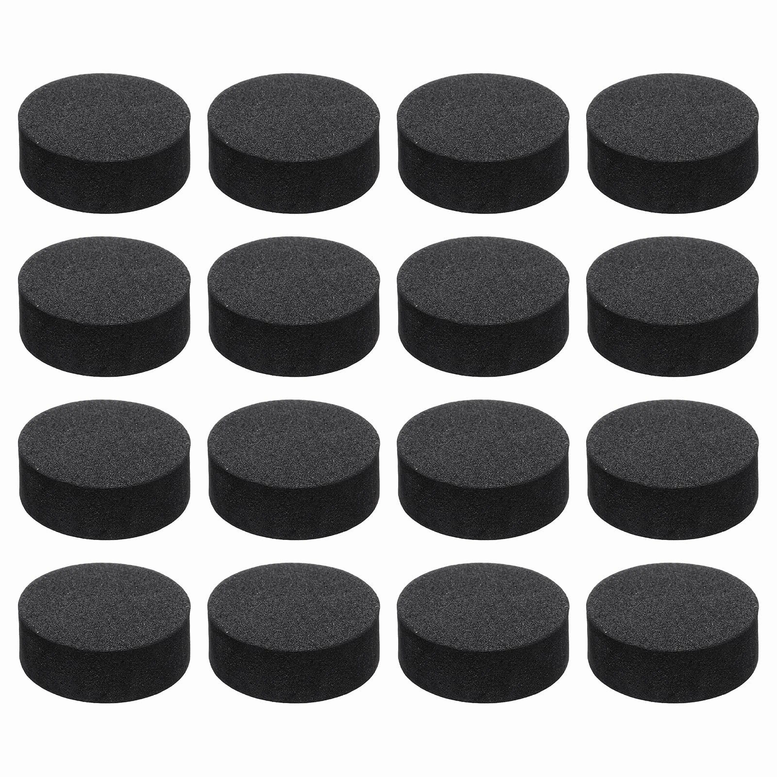 sourcing map 16 Pcs Single Sided Speaker Isolation Feet Pads, 25mmx10mm Non Slip Foam Shock Absorption Base Pad Amplifier Stand Feet Mat for Speaker HiFi Home Theater Sound System, Black