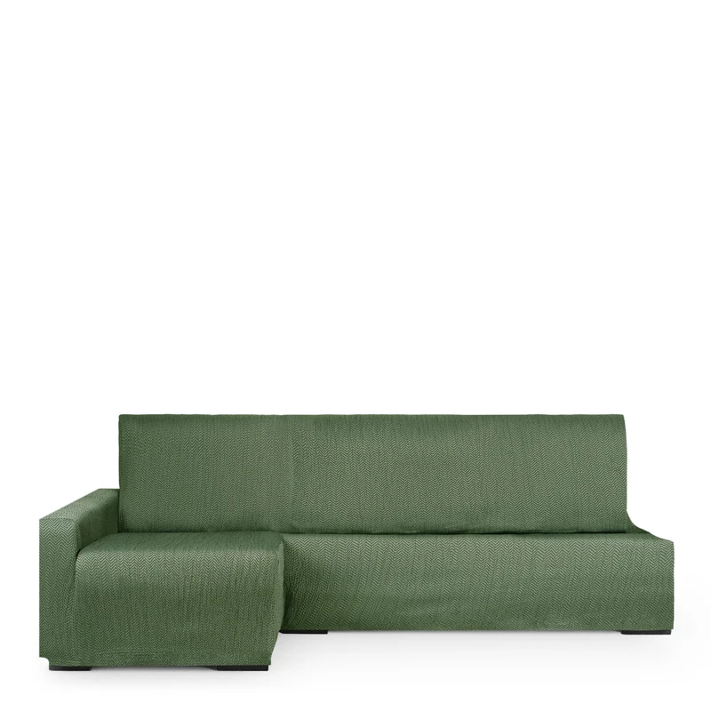 Eysa Light Sofa Cover for Chaise Longue Bed Left Side Green