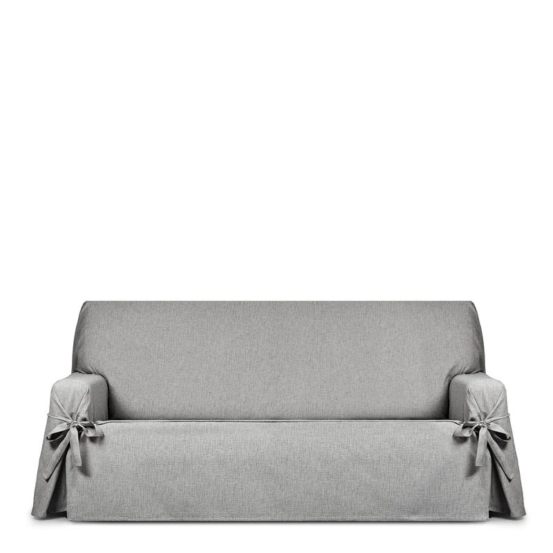 Eysa Genna Sofa Cover with Ties, Stain Resistant 2 Seater Light Grey