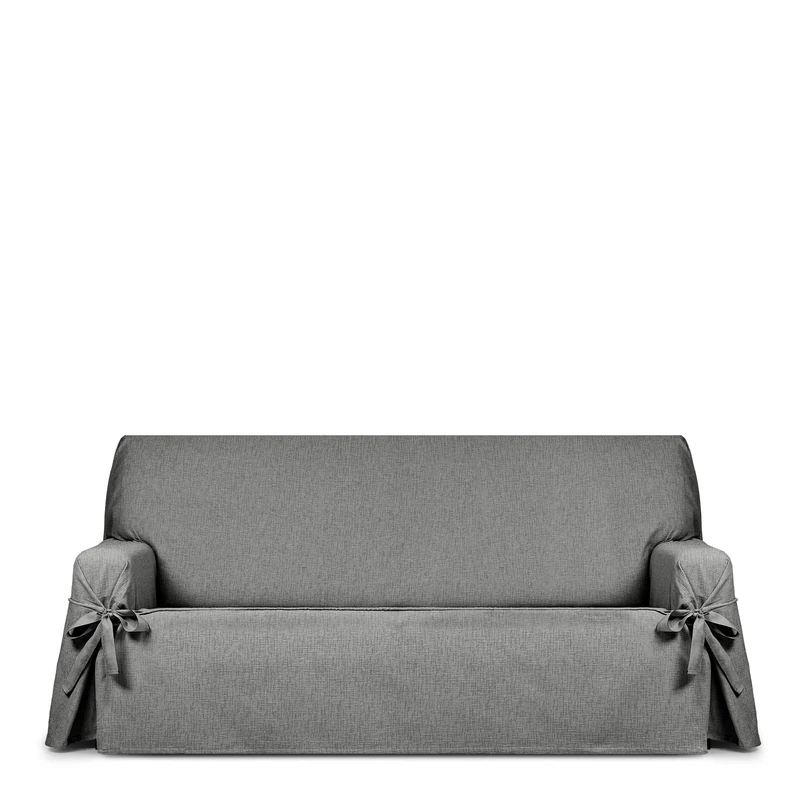 Eysa Genna Sofa Cover with Ties, Stain Resistant 2 Seater Grey