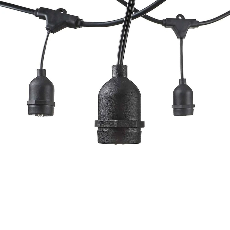 Brightium Outdoor String Lights 15pcs/E27 IP65 14.4M with Suspended sockets, Ideal for Decorating Gardens and Outdoor Events. - Image 1