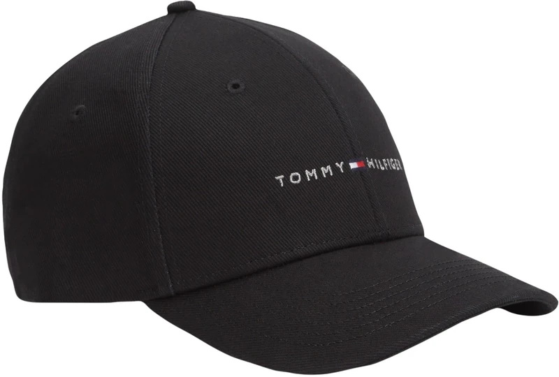 Tommy Hilfiger Men's TH Foundation HCT 6 Panel Cap AM0AM14045 Cap, Black, One Size