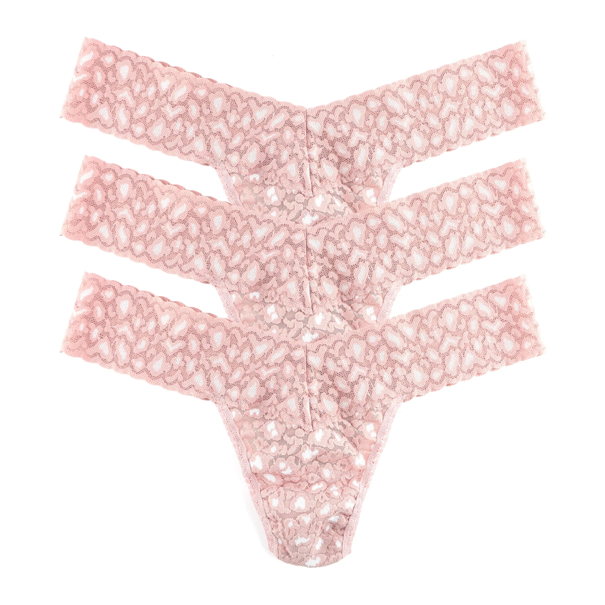 hanky panky - Daily Lace Low Rise Thongs for Women | 3 pack | Comfortable Seamless Underwear Lingerie | One Size (2-12), Desert Rose/White, Desert Rose/White, Desert Rose/White, One size
