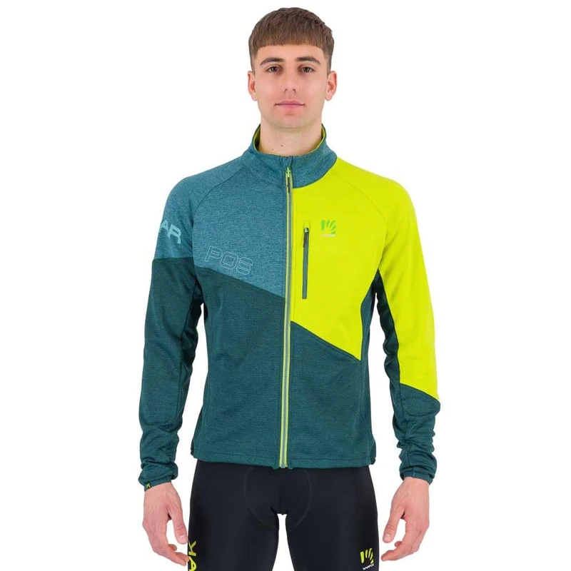 Karpos Mens Val V. F.-z Fleece Sweatshirt, Forest/Balsam/Kiwi Colada, L EU