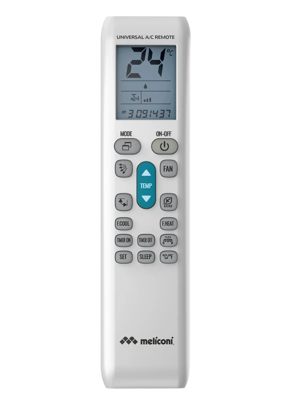 Meliconi AC50 Universal Remote Control for Air Conditioners, Compatible with Almost All Models, Permanent Memory and Main Functions