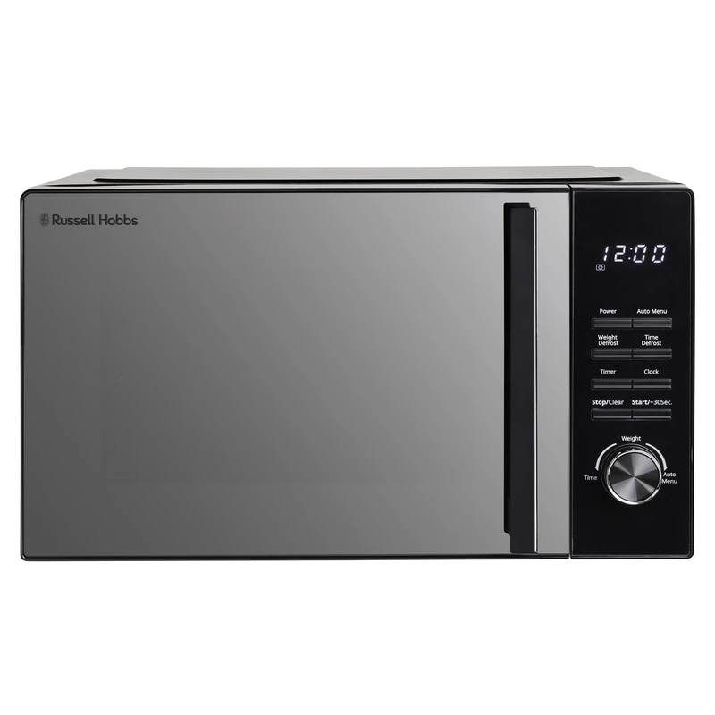 Russell Hobbs 23L Flatbed Digital Microwave with 800W Power, 8 Auto-Cook Menus, Defrost Function and Child Lock in Black, RHFM2365B