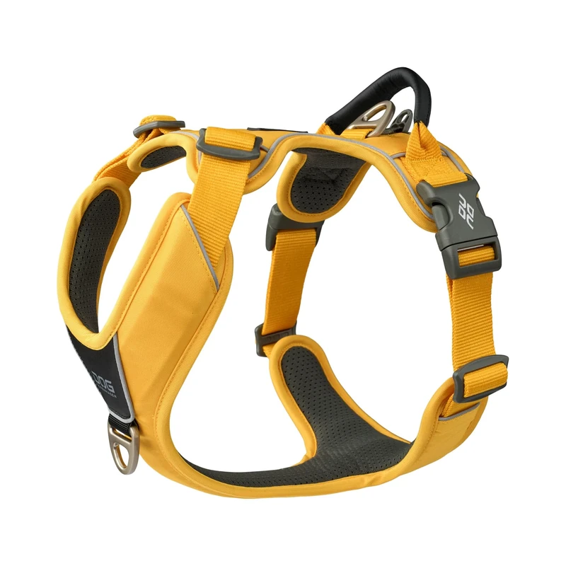 DOG Copenhagen Comfort Walk Pro 3.0 Dog Harness - Top and Front Clip Training Harness with Handle - For Small and Large Dogs - Padded for Comfort - Reflective Trims - No Pull, Lemon, L
