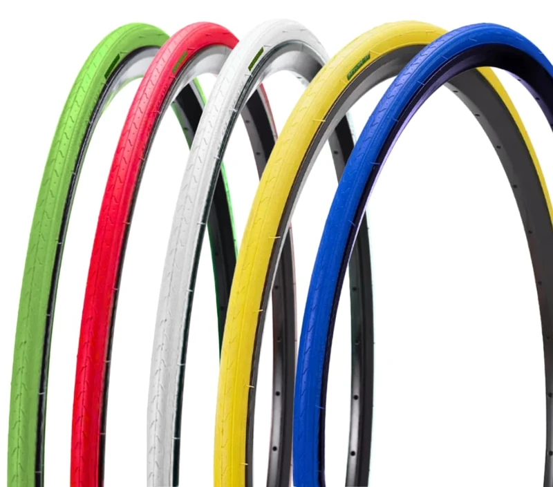 2 Coloured Tyre Covers 700 x 23C (23-622) + Presta Valve Chambers SLICK FIXED for Road Road Racing Bike Tyres (Red, 80 mm)