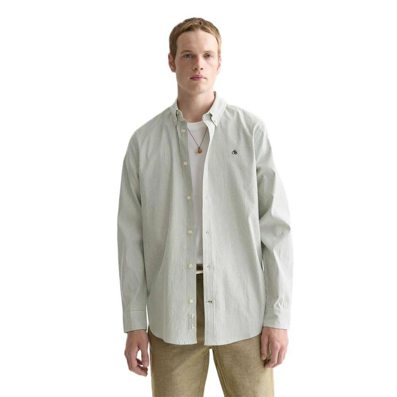 Scotch & Soda Men's Oxford Shirt, Garden Green Stripes 300, S