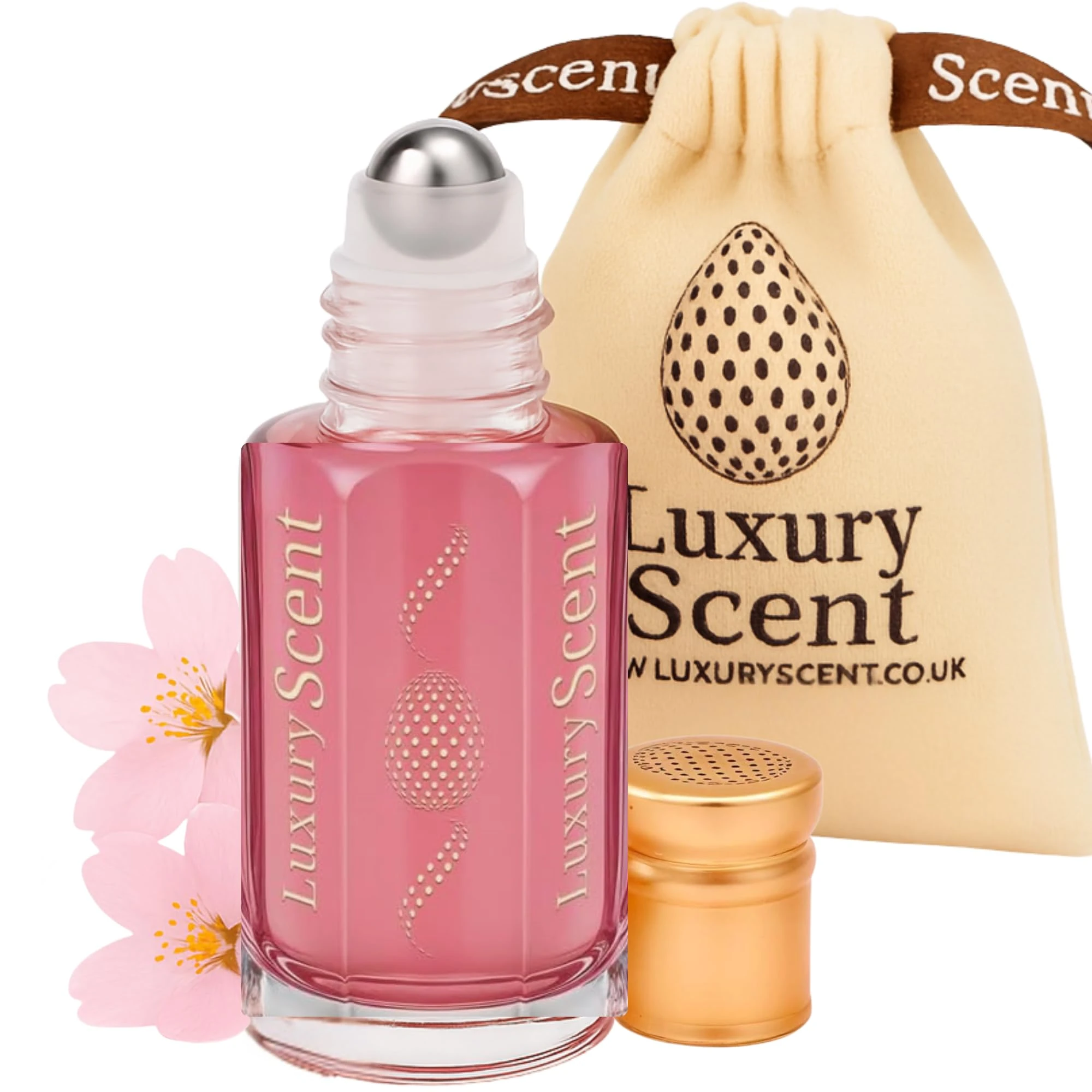 Perfume Oil Cherry Blossom Roll-On 6ml – Alcohol Free Arabian Attar – Fruity Floral Long Lasting Perfume for Women – Vegan Cruelty Free Travel Size Arabic Inspired Fragrance with Elegant Sweet Notes