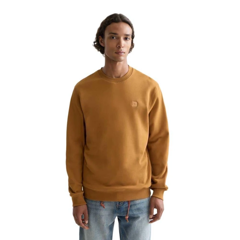 Scotch & Soda Men's Essential Badge Logo Crewneck Sweatshirt, Cathay Spice 210, XL