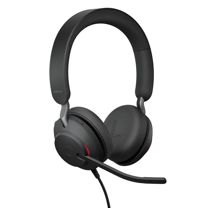 Jabra Evolve2 40 SE Wired Noise-Cancelling Stereo Headset With 3-Microphone Call Technology and USB-C Cable - Works with All Other Platforms - Black
