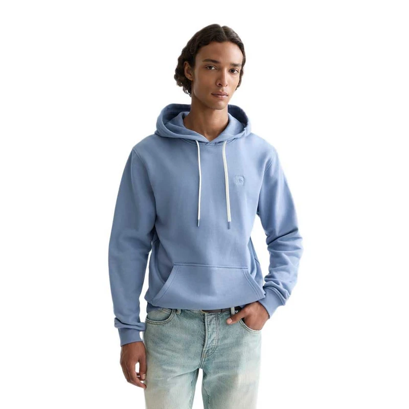Scotch & Soda Men's Essential Badge Logo Hooded Sweatshirt, Infinity 410, XXL