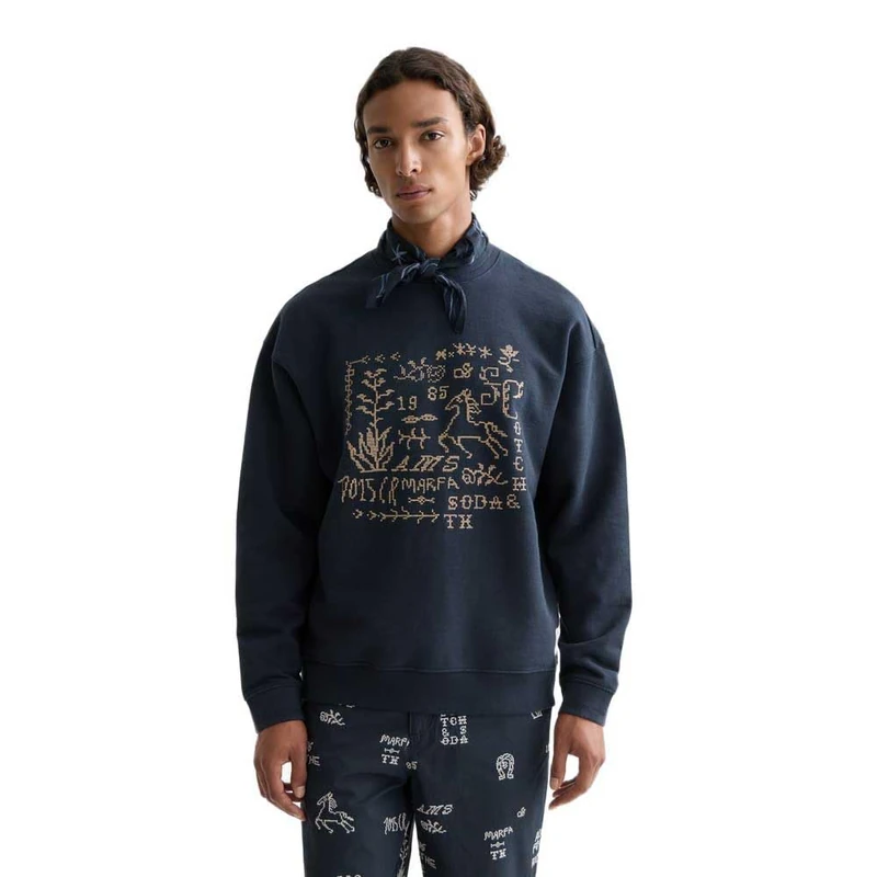 Scotch & Soda Front Artwork Relaxed-Fit Crewneck Sweatshirt