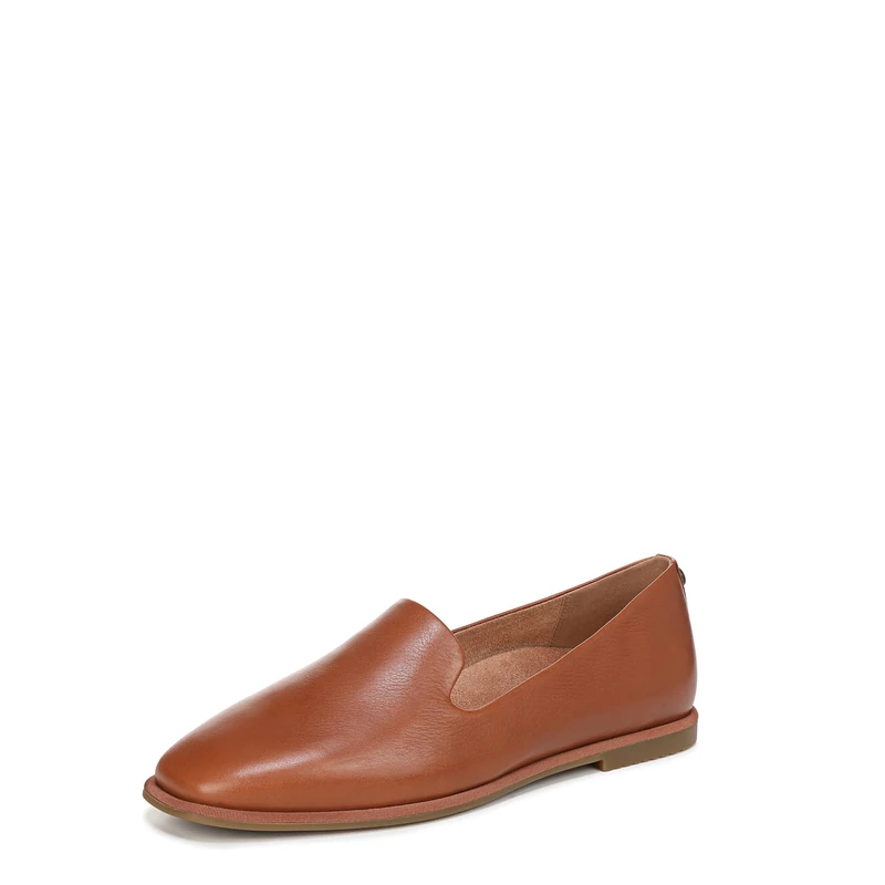 Vionic Women's Willa 2.0 Flat Loafers, Tan Tumbled Leather, Medium Fit, UK 5