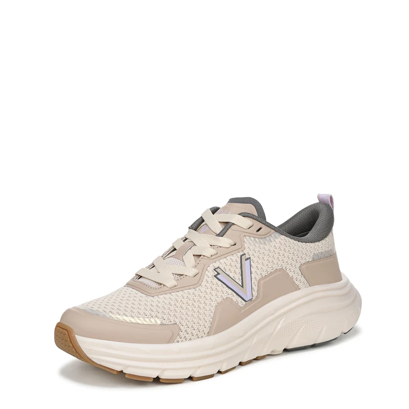 Vionic Womens Walk Max II Lace-Up Trainers, Wide Fit, Parchment Beige, UK 4.5