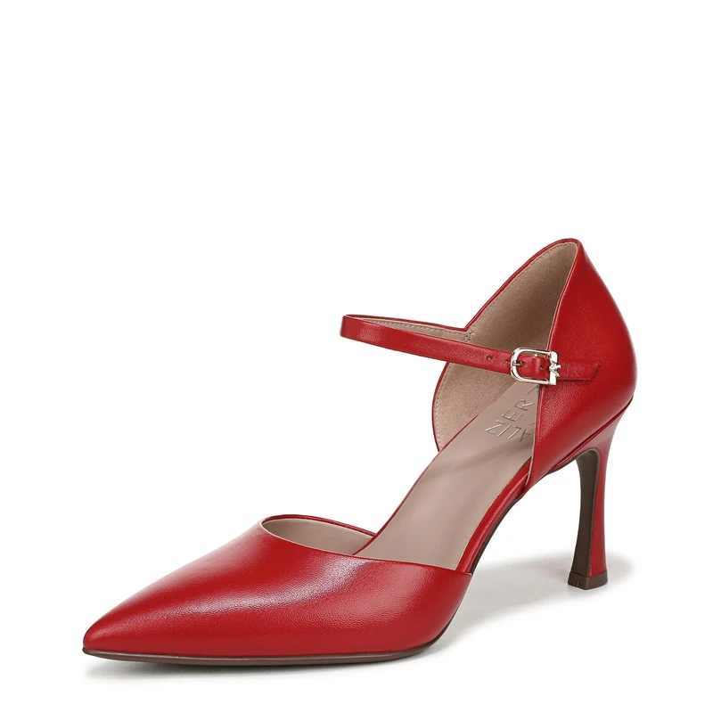 Naturalizer Women's Amber Dress Heels, Wide Fit, Crimson Red Leather, UK 5