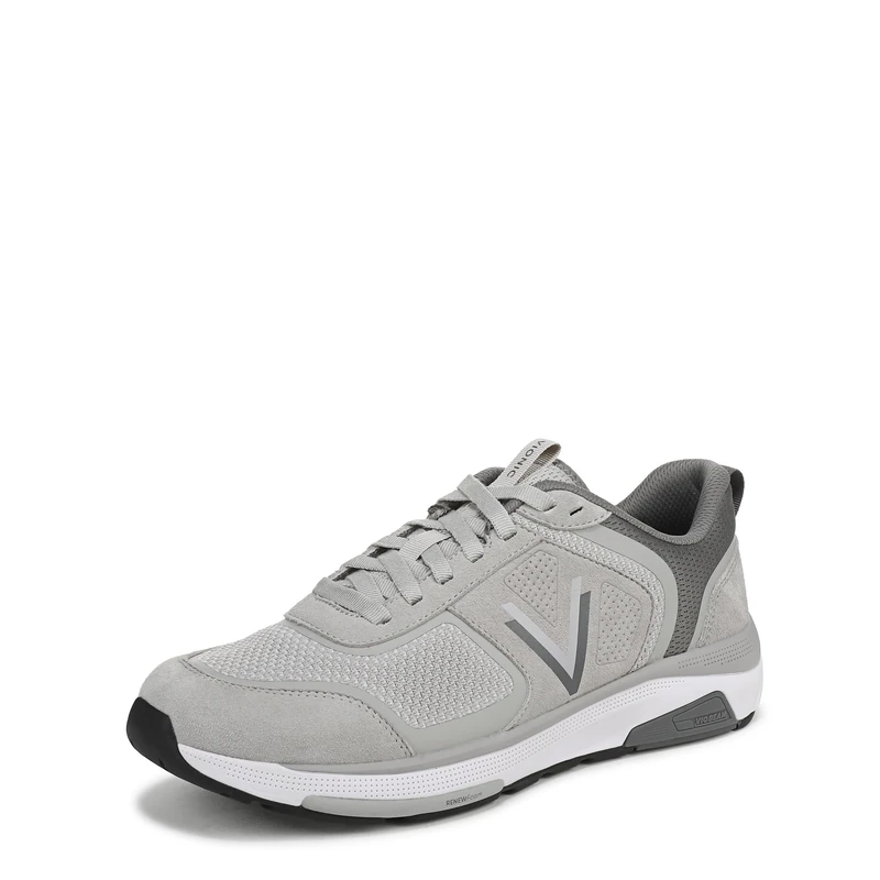 Vionic Mens Walk Strider Knit Lace-Up Trainers, Medium Fit, Grey Suede, UK 10