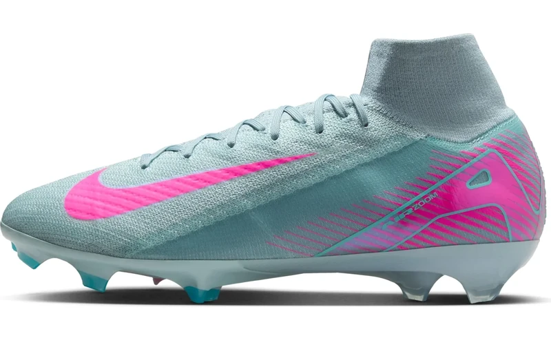 Nike Men's Mercurial Superfly 10 Elite High Top Football Boots for Normal Lawn High Top Football Boots, Ocean Cube Pink Blast, 10 UK