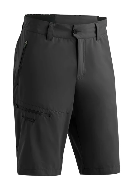 Maier Sports Nil Short Loop, Men's Hiking Trousers, Water-Repellent Outdoor Trousers for Trekking and Hiking, PFC-Free, mSTRETCH Pro 2 and Dryprotec Black