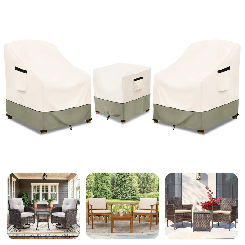 Owlcover 3-Piece Patio Furniture Covers - Waterproof 600D Set